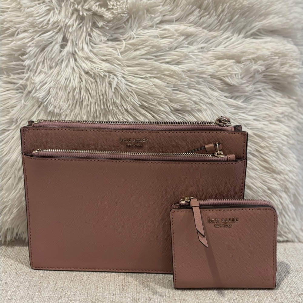Kate Spade Brown Cosmetic Bag and Case Set